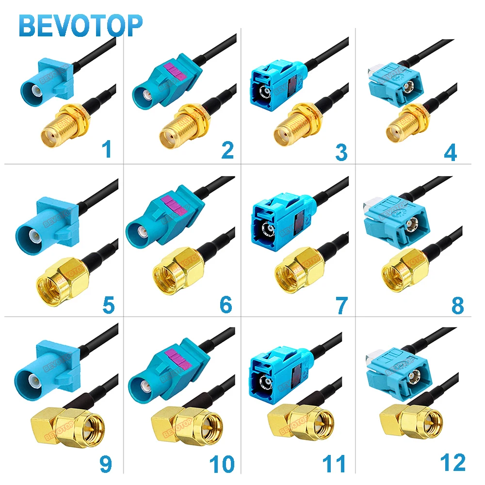 10PCS/LOT Universal Fakra Z to SMA Jumper Neutral Code Z to SMA Male / Female RG174 Cable for GPS Navigation FM AM DBA Radio