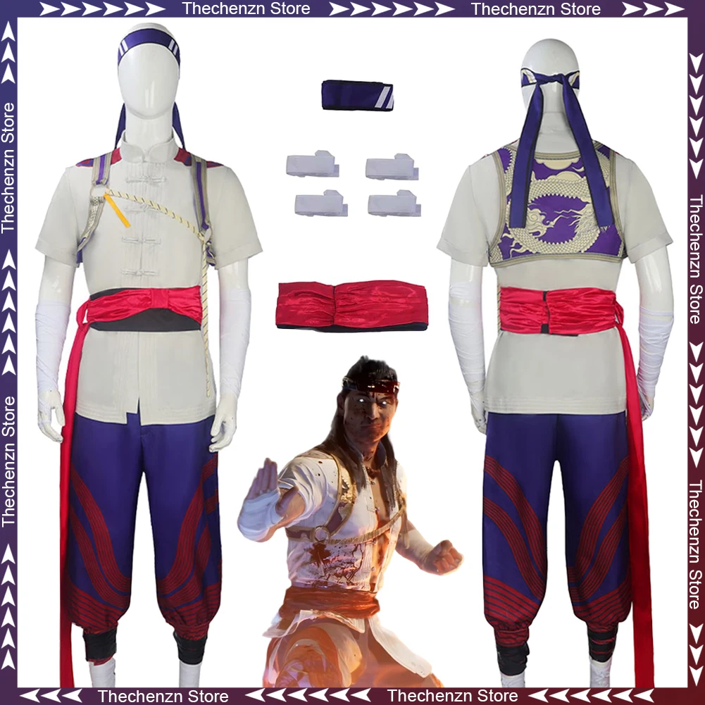 

Костюм для косплея MK Fire God Liu Kang для мужчин, одежда по игре Mortal Kombat, мужской костюм на Хэллоуин, наряд для взрослых мужчин на вечеринку