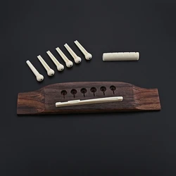 Acoustic Guitar Bone Bridge Saddle and Nut and Guitar Bone Bridge Pins Guitar Accessories 69HD