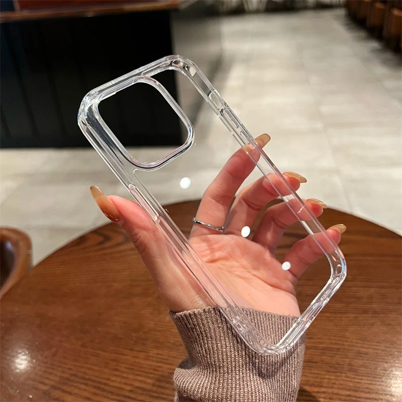 Minimalistisches Transparentes Softcase für iPhone 18 17 13 12 11 Pro Max 16 15 14 Plus Modisches Unisex Stoßfestes Klares Handy-Zubehör