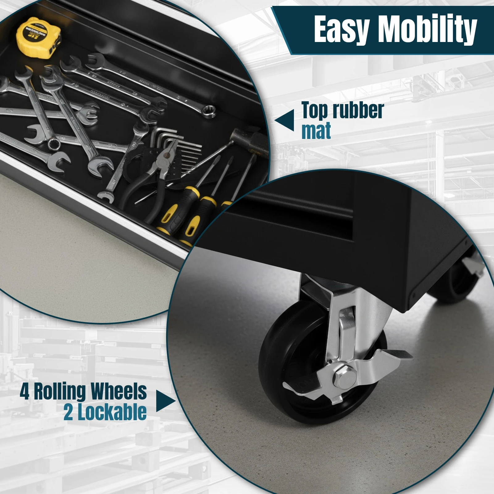 7 درج المتداول أداة الصدر انزلاق أداة عربة درج ث/بطانات درج مقبض قفل تلقائي لورشة عمل مستودع المرآب