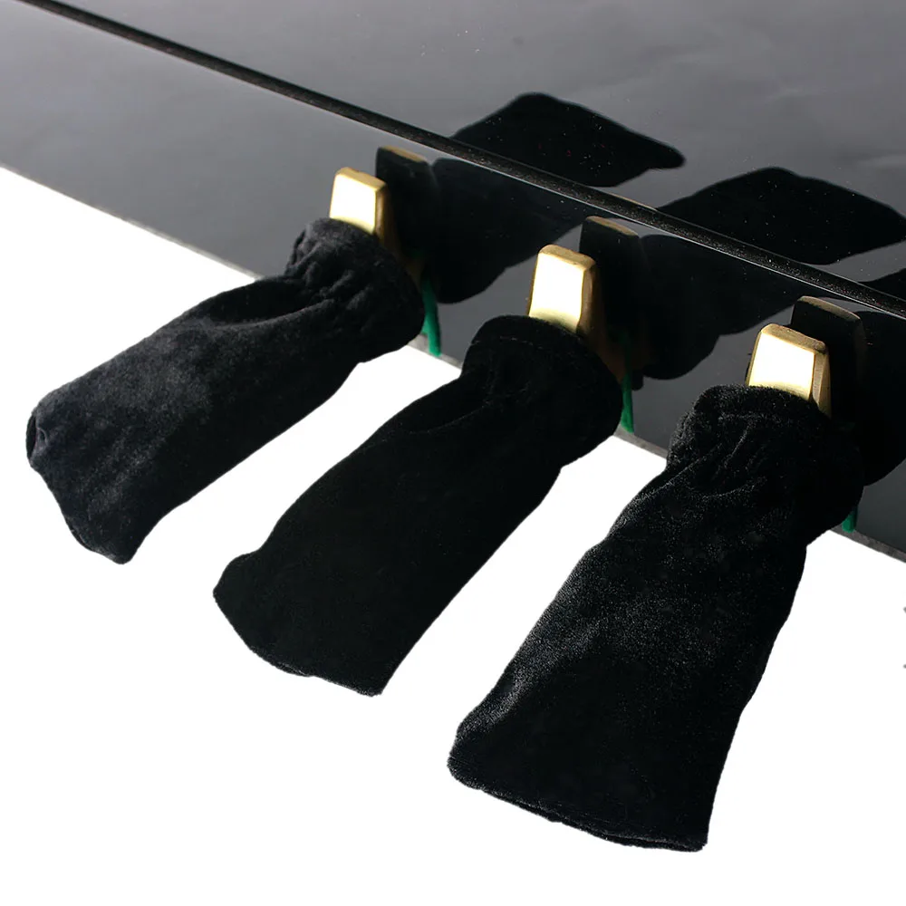 3pcs Piano Gold Velvet Foot Cover Piano Sustain Pedal Cover Non-Slip Foot Cover Dust Cover Protective Cover Piano Accessories