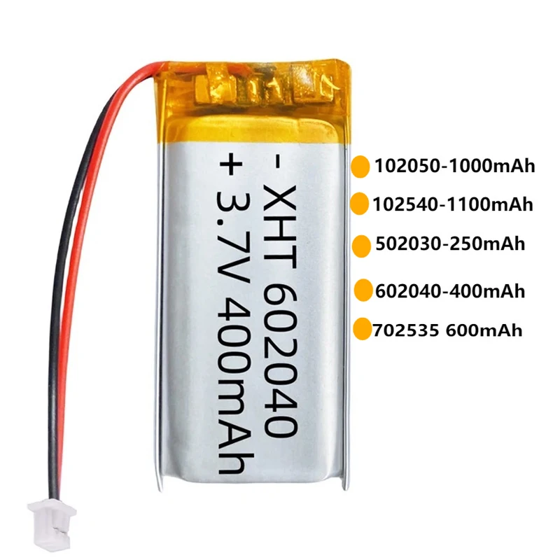 

102050 102540 502030 602040 702535 3.7V Lithium Polymer Li-ion Rechargeable Battery for MP3 Car DVR Tachograph Headphone Cell