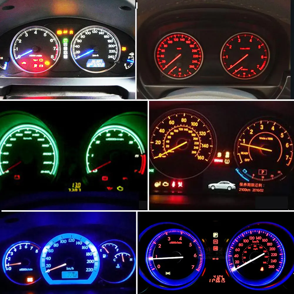 10PCS T3 T4.2 2835 T4.7 5050 Powerful Bright LED 12V Car Vehicles Interior Instrument Dashboard Panel Lights 7 Colors Lighting - view 5