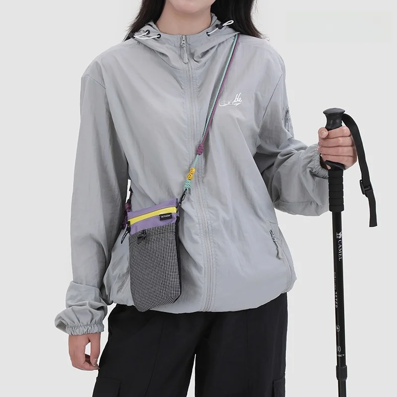 outdoor-sporty-women's-crossbody-bag-lightweight-checkered-pattern-mobile-phone-bag-durable-cordura-fabric-waterproof