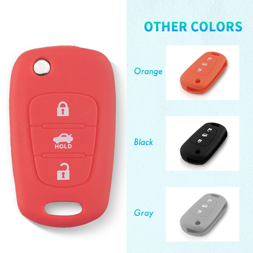 KEYYOU Silicone 3 Button Flip Remote Key Fob Case Cover For for Kia K2 K5 Pro Ceed HYUNDAI i20 i30 i40 SANTA Car Key Cover