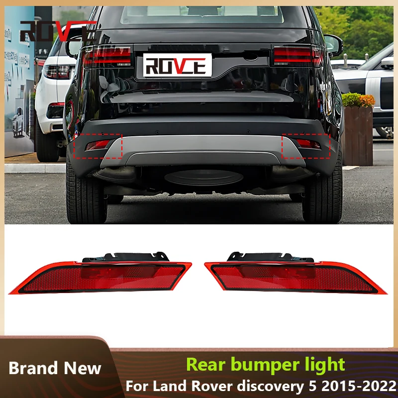 ROVCE Car Rear Bumper Fog Light Warning Lights For Land Rover Discovery 5 L462 2017-2020 Reflector Taillights LR082084 LR082083