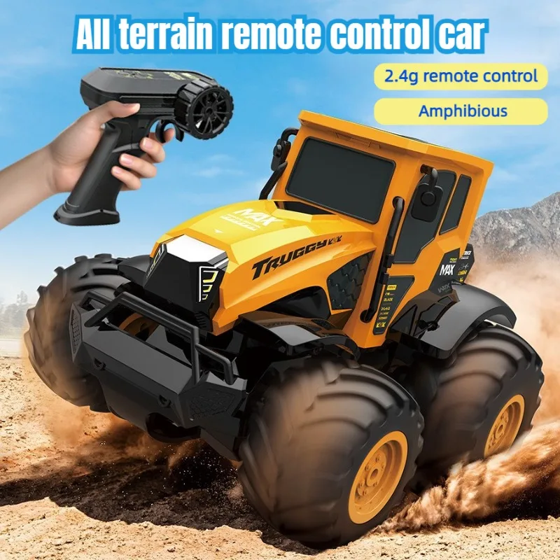1:14 Full Scale Farmer Amphibious Vehicle 2.4G Remote Control RC All Terrain 4WD Off Road Tractors Models Toys for Children Gift