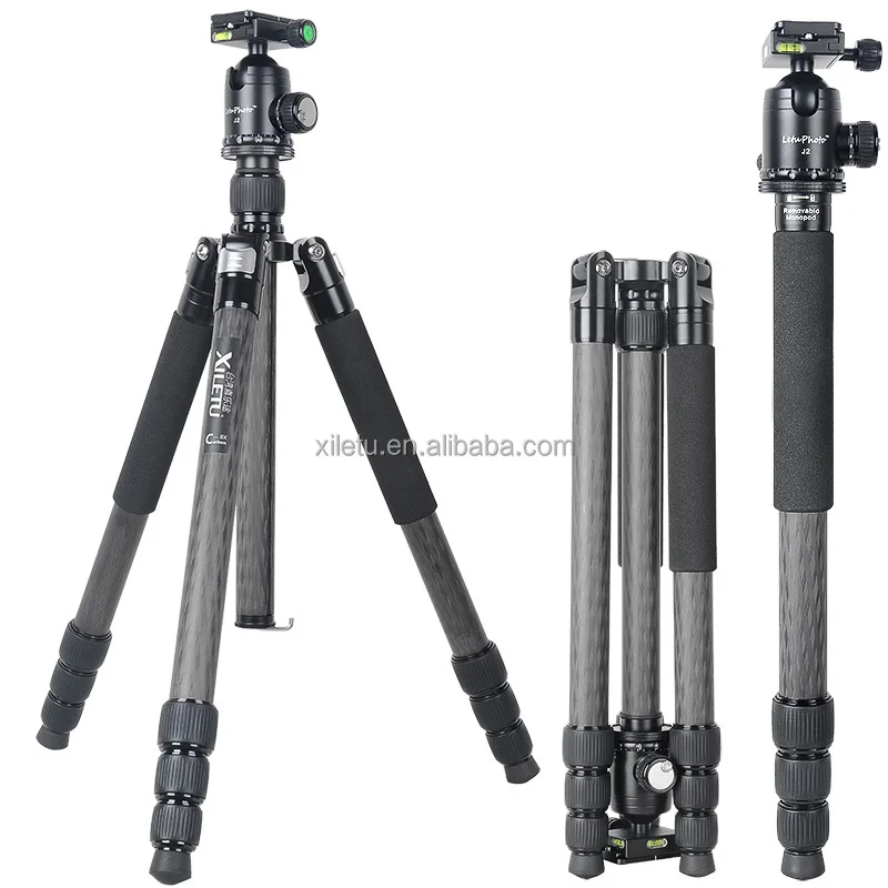 XILETU L334C+J2 High Quality Professional Outdoor  tripod  DSLR Video Camera Carbon Fiber Tripod Stand