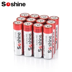 Soshine 12PCS AA Primary Dry Batteries 1.5V AA Alkaline Battery Long Lasting Leakproof for Wireless Mouse Clock Remote Control