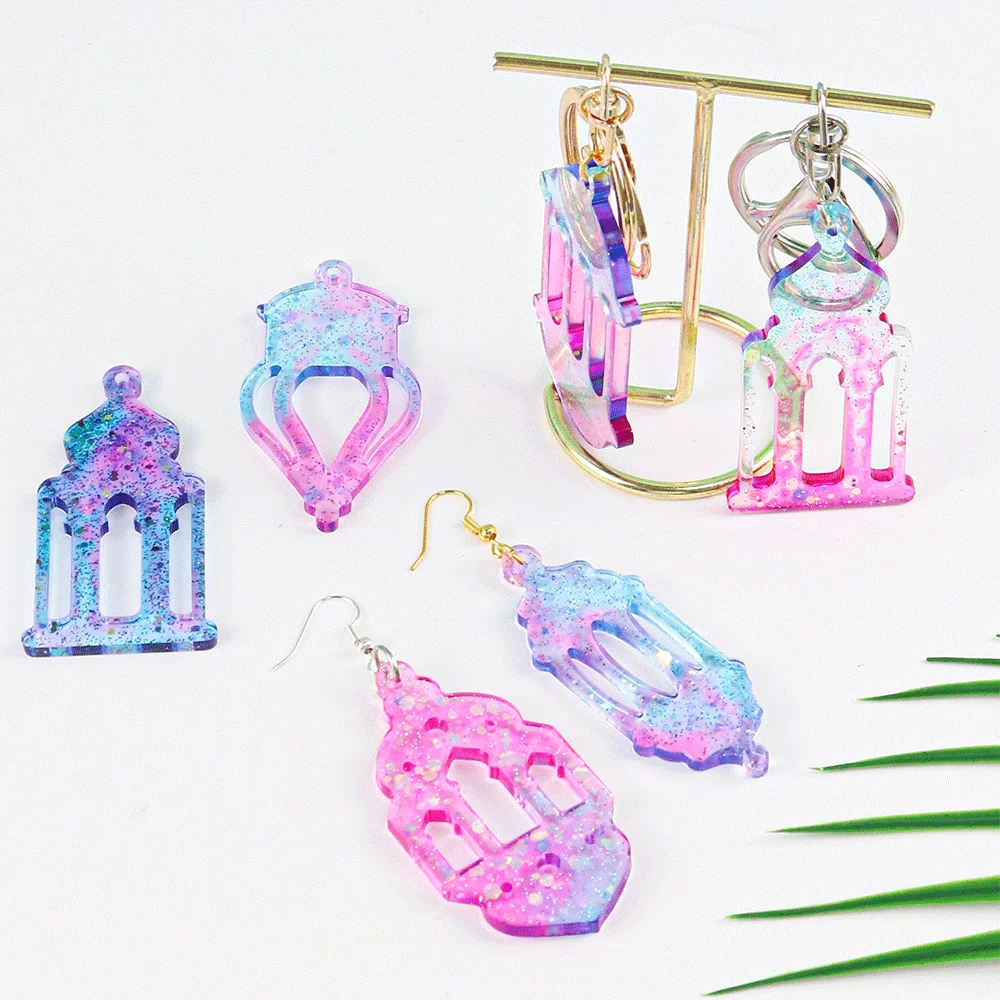 1Pcs Castle Earring Pendant Silicone Mold Resin Mold Snowflake Christmas Tree Hanging Decoration for DIY Earrings Jewelry Making