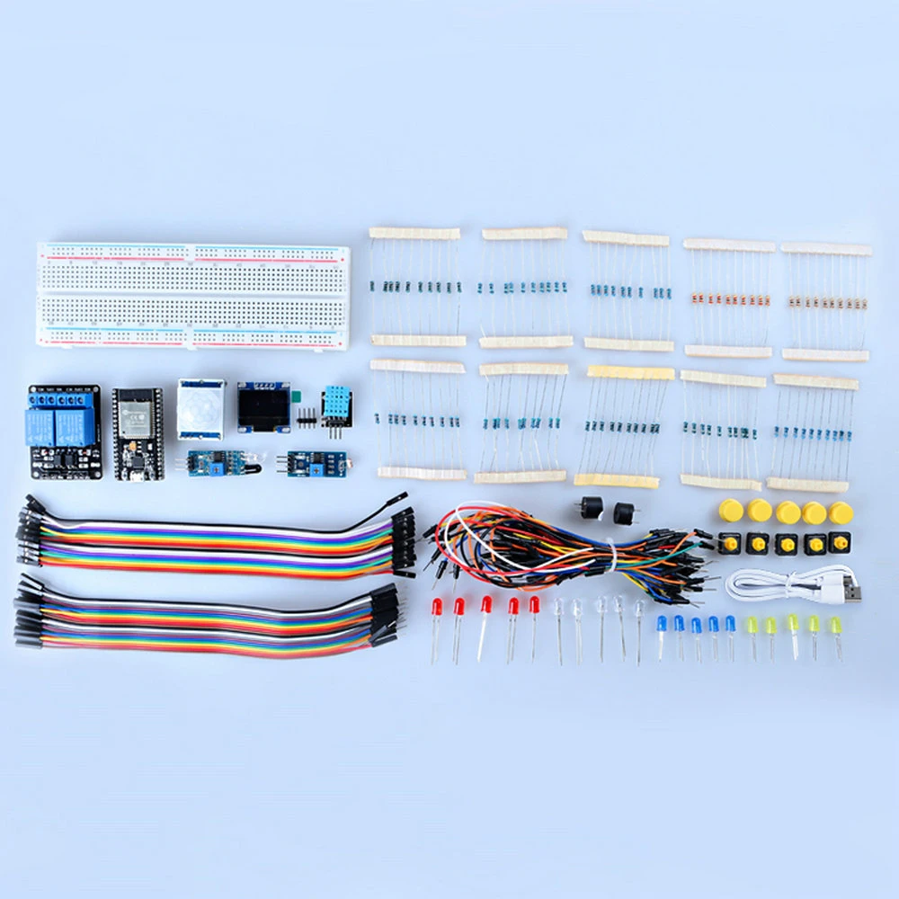 ESP32 ESP-32S WIFI Development Board Relay DHT11 Sensor 830 Breadboard Passive Buzzer for Arduino Novice Starter Kit 177PCS