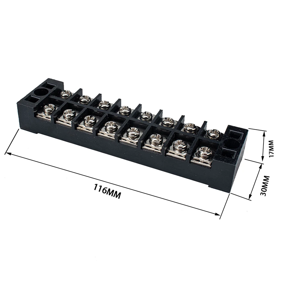 

5 set 5 Sets 8P Dual Row Screw Terminal Strip Blocks 25A 8 Positions Barrier Terminals Black Pre Insulated Electrical Wiring