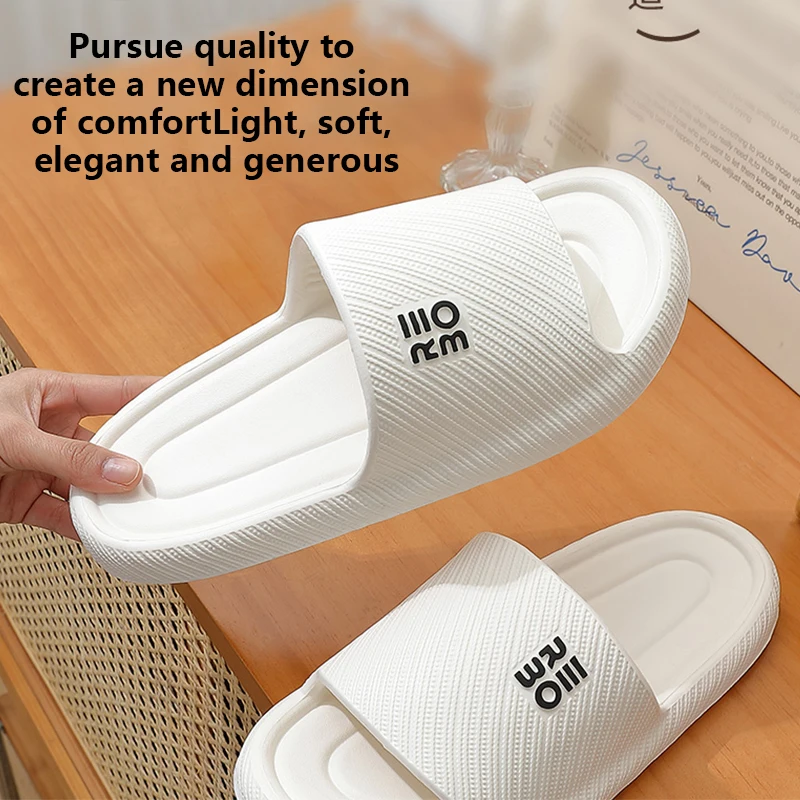 New EVA thick sole anti-slip letters ins wind bathroom couple slippers sandals Female summer new student dormitory general indoo