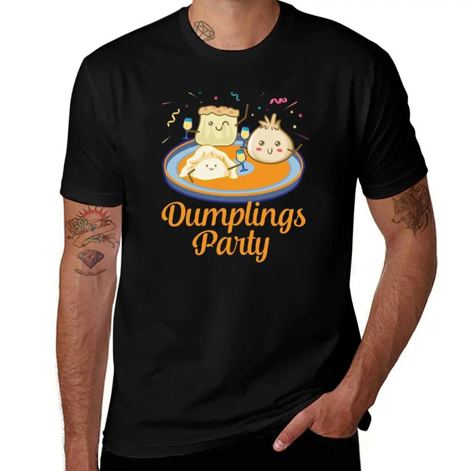 Dumplings Party T-Shirt Basic Simple Casual Kurzarm-T-Shirt