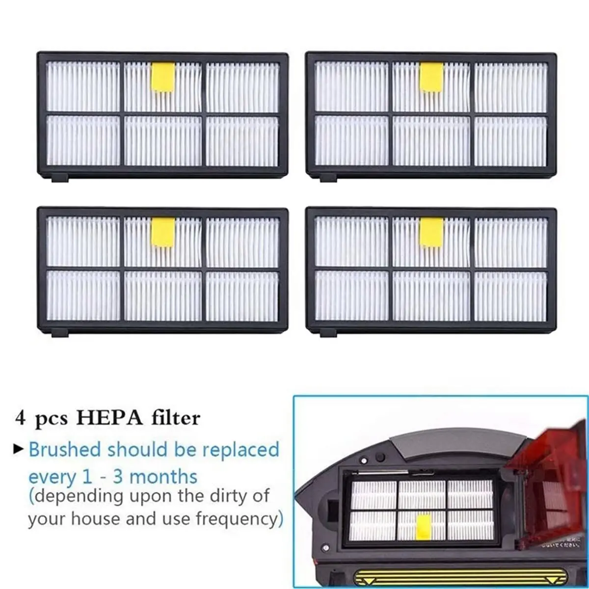 For 800 900 Series 870 880 980 Main Roll Brush Hepa Filter Side Brush Kit Vacuum Cleaner Robot Parts