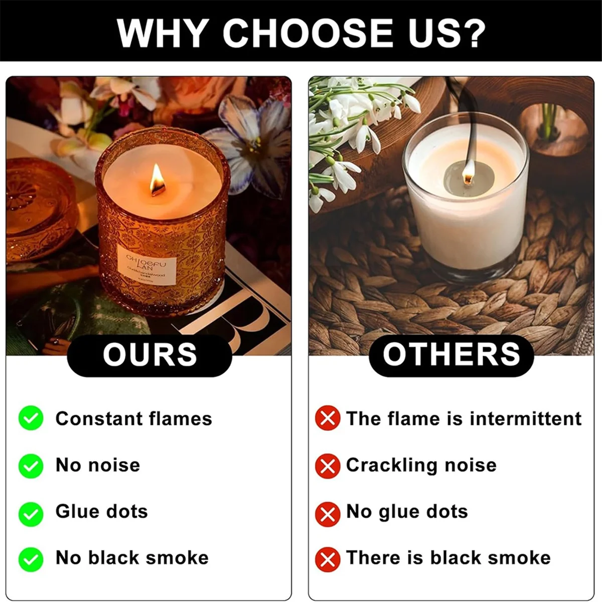 Mechas de vela de madera AA98 para kit de fabricación de velas, mechas de madera para fabricación de velas, mechas de madera para fabricación de velas