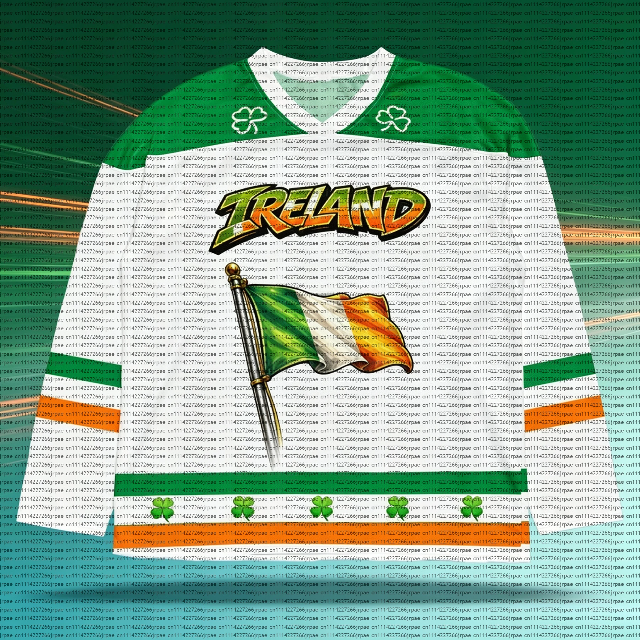 2026 St. Patrick's Day Ice Hockey Jersey T Shirt Men Women Clover Celtic Cross Graphic Round Neck Festival Party Tops