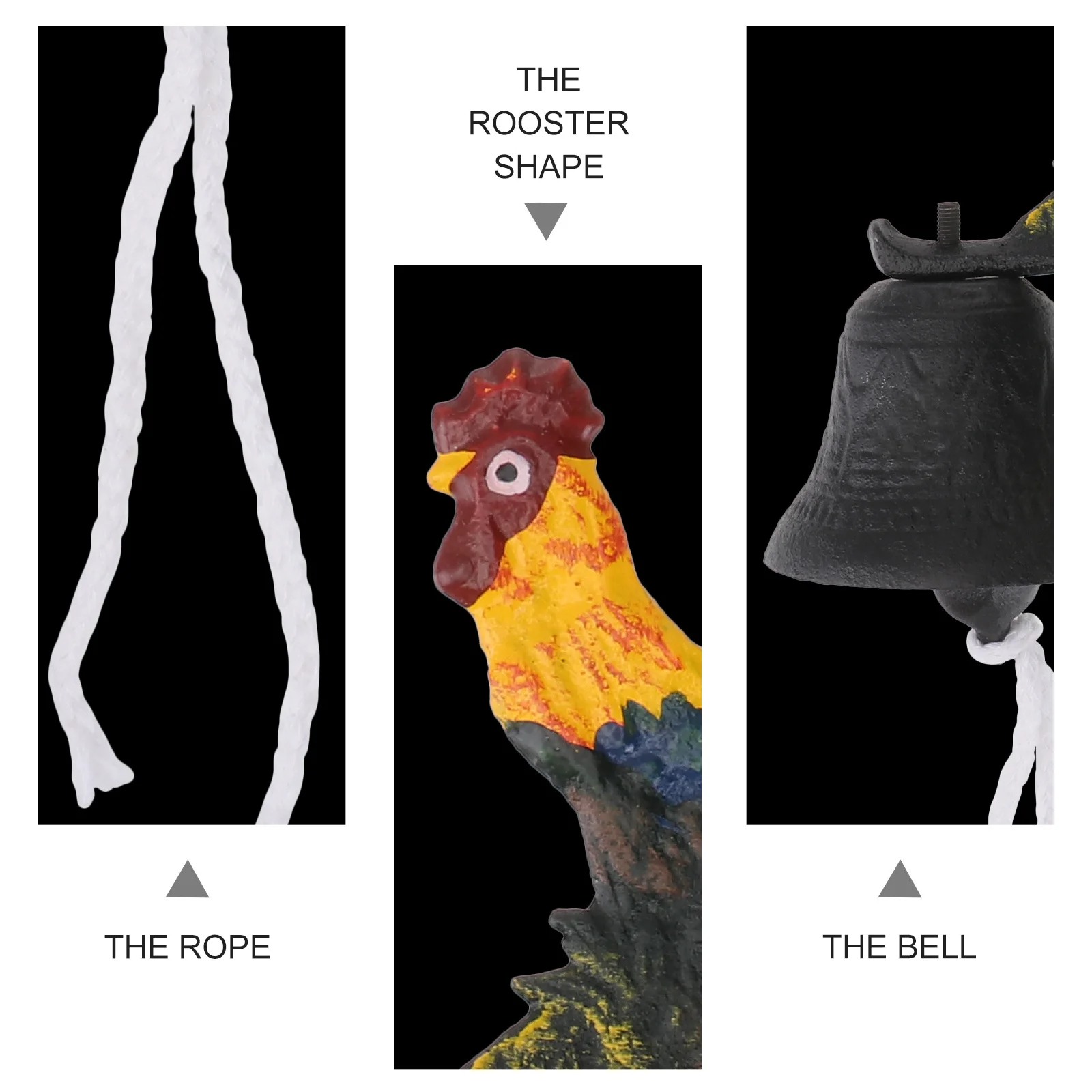 

Cast Iron Vintage Door Bell Creative Hand Cranking Wall Mounted Bell for Garden Patio Front Door Rustic Decorative Ornament