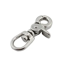 1PCS Stainless Steel 316 Swivel Spring Eye Snap Trigger Clip Hook 65mm Snap Hook