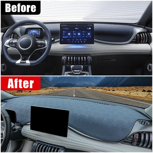 Imagen 2 del producto Para BYD Atto 3 Yuan Plus 2021 2022 2023 2024 2025 EV salpicadero de coche parasol cubierta de cuero alfombrilla antideslizante Accesorios