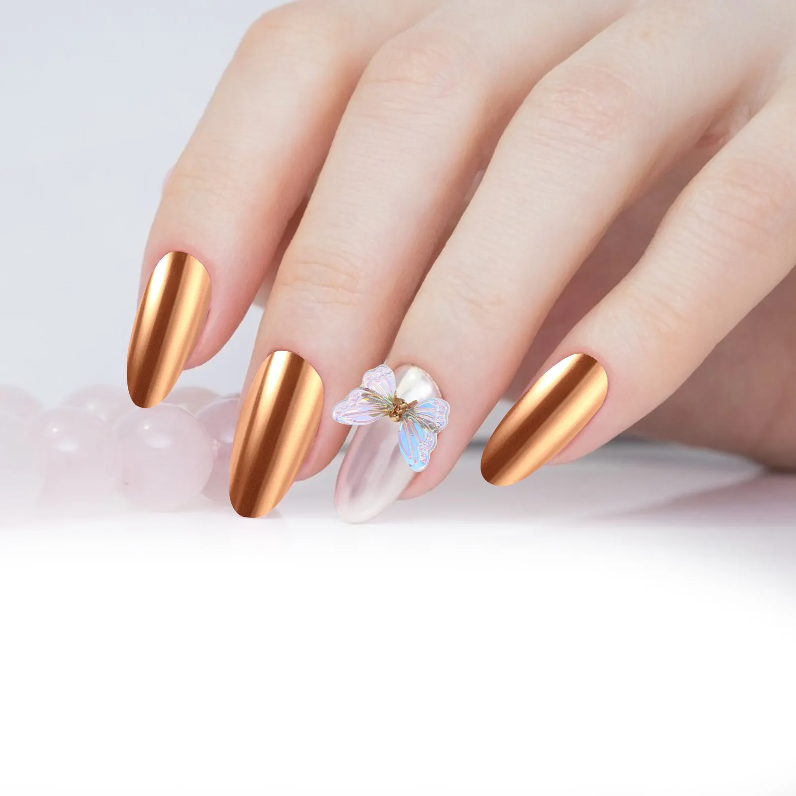 

4Pcs Butterfly Nail Art Studs 3D Realistic Manicure Decorations DIY Nail Charms for Dating Shopping Work Banquet