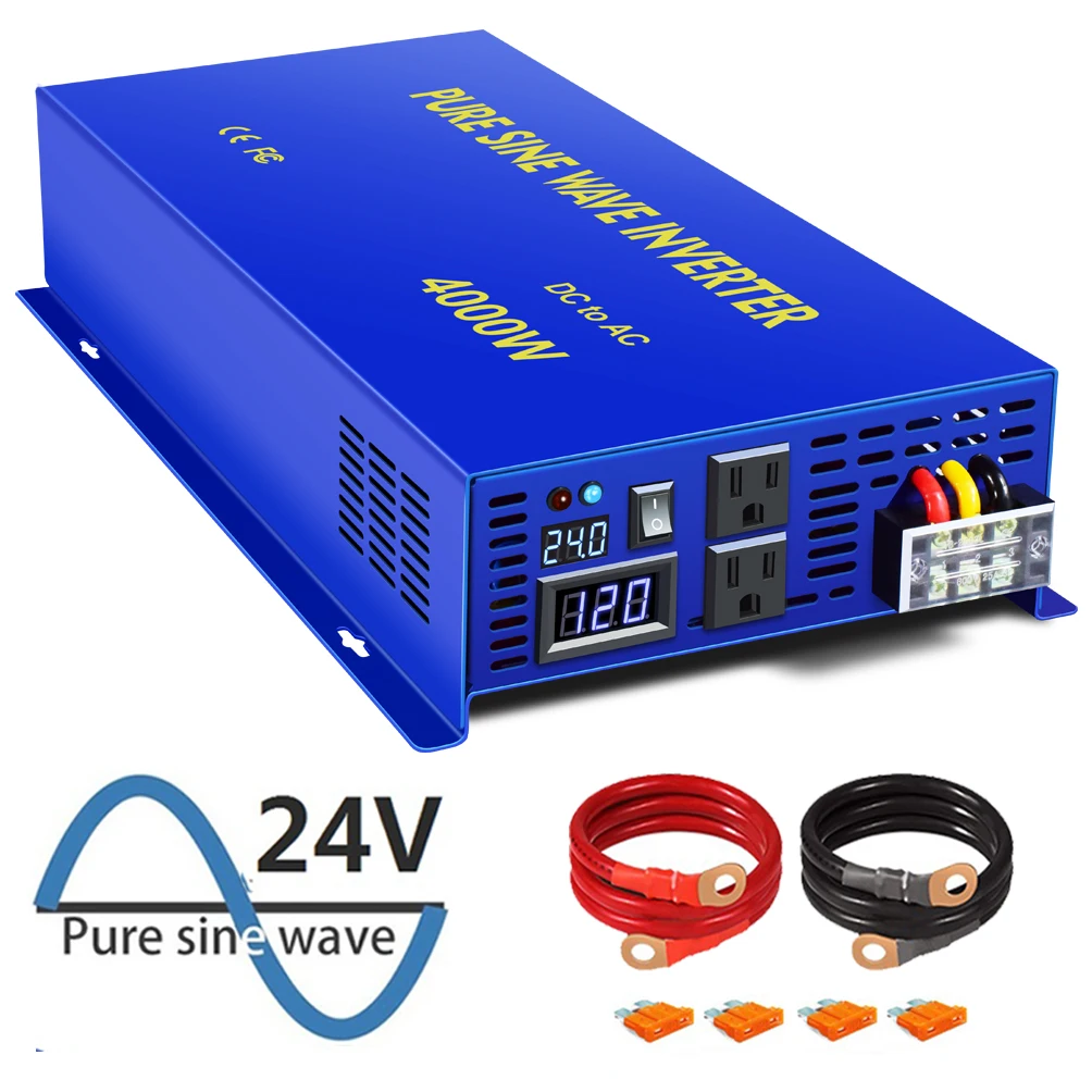 8000W Peak 4000W Pure Sine Wave Solar Power Inverter 12V/24V/48V/72V/96V DC to 120V/220V/230V/240V AC Transformer Power Supply