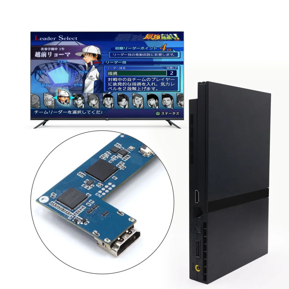 DIY 2025 PS2 Slim na Cyfrowy HDMI MOD Cyfrowy na Cyfrowy HDMI Zestaw do Konsoli PS2 Slim TV Gra wbudowana PCB Menu OSD