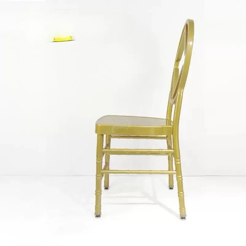 Golden dining chair, hotel restaurant banquet metal bamboo chair, outdoor wedding aluminum diamond chair