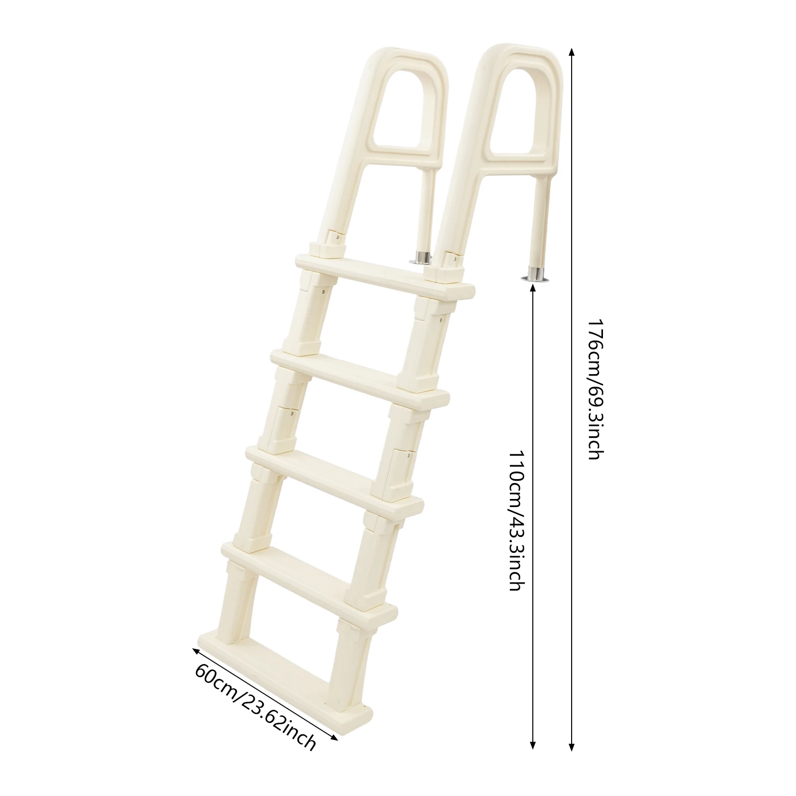 5-Stufen-Poolleiter, Rutschfeste Schwimmbad-Treppe mit Doppelhandlauf, 181kg Tragkraft für 111cm Pools, Decks, Docks & Wasserparks