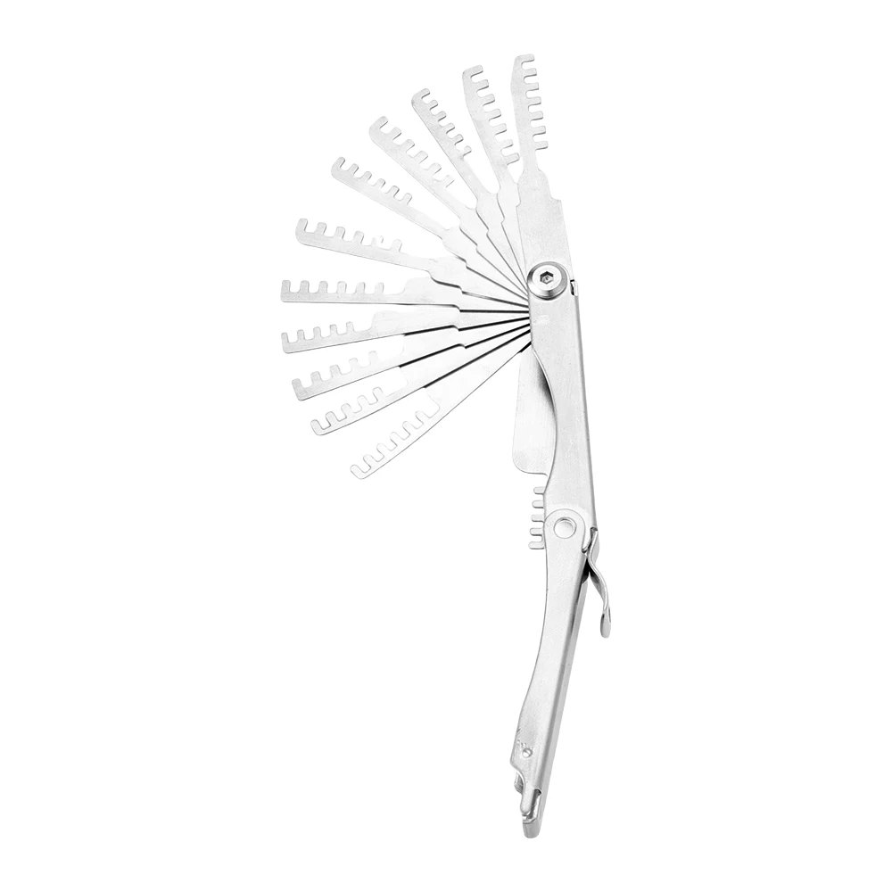1Pc 12 In 1 Locksmith Supplies Repair Tools for Accessories Replacement Folding Tri-Circle Civil Lock All-Steel Tool Set