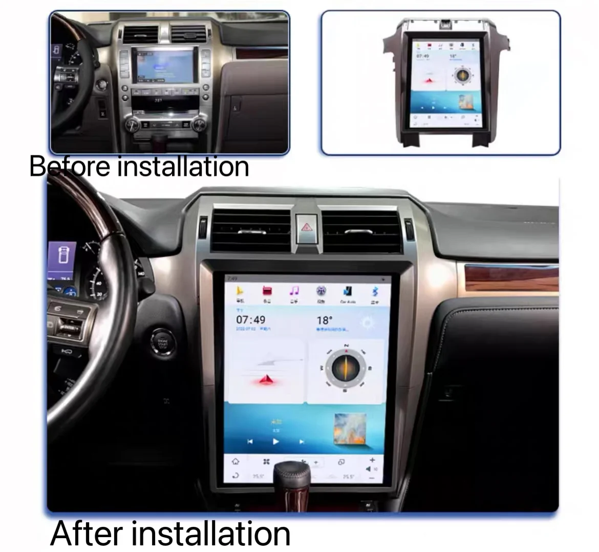 Android Car Radio Tesla Style Vertical For Lexus GX GX400 GX460 15 Inch DVD Multimedia Stereo GPS Carplay Navigation Head Unit