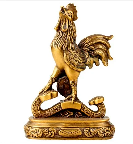 SCY  330+++Chicken Rooster large copper ornaments Ruyi lucky chicken Wang marriage Crafts Ornament