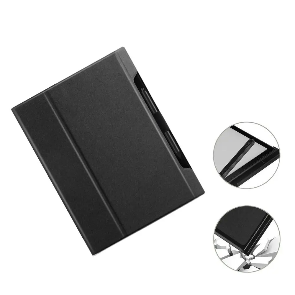Premium Foldable E-Reader Case Paste Type with Pen Slot Back Cover Leather Anti-fall Folio Cover for Onyx BOOX MAX Lumi/MAX3