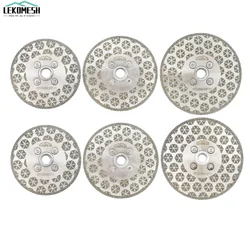 LEKOMESH 1pc 105/115/125mm Diamond Cutting Disc Hexagon Double Side Flange Coated Electroplated Blade For Cutting Granite Marble