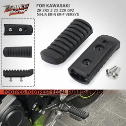 Z900 ER6N Front Footrest Rubber Cover For KAWASAKI Z750 Z1000 VERSYS NINJA 250R 400 650 ZX6R ZX9R ZX12R GPZ Motorcycle Foot Pegs