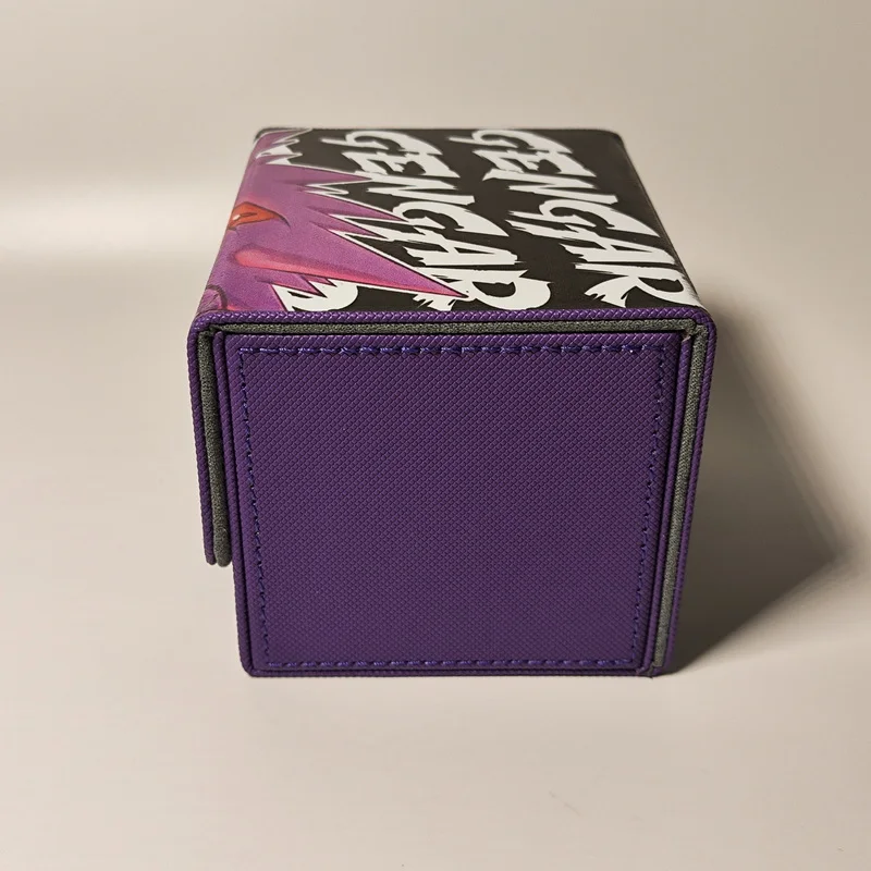 Gengar PTCG DIY lederen kaartdoos met grote capaciteit, verdikte anime-gamecollectiekaartopbergdoos 100+