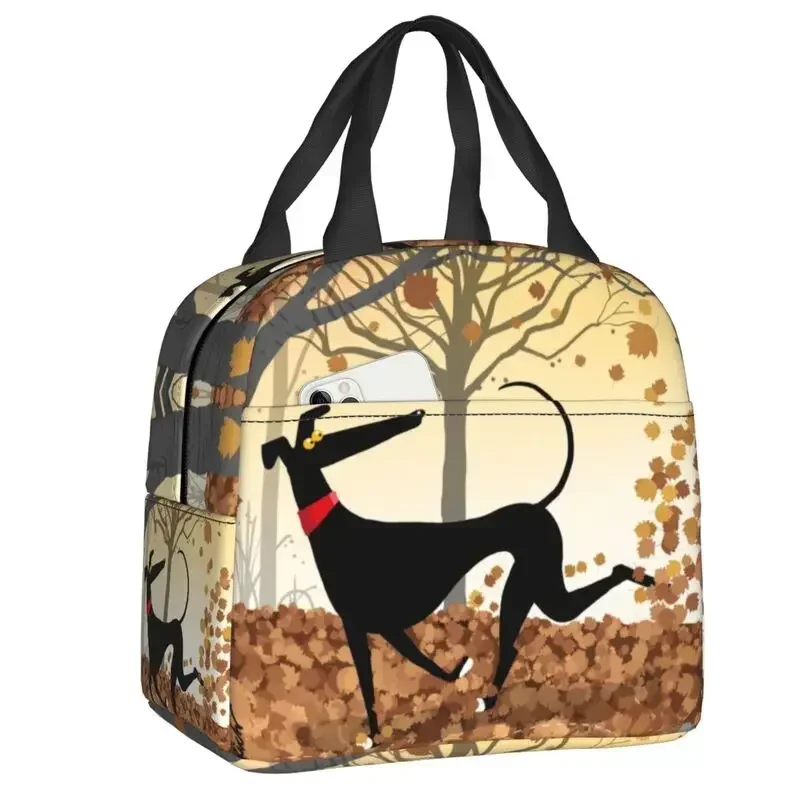 Custom Autumn Hound Lun Bag Men Women Cooler Warm Insulated  Container for Kids Sool Work Food Picnic Tote Bags