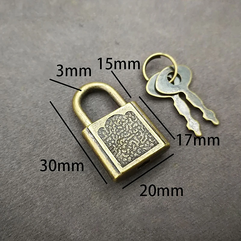 Zinc Alloy Mini Retro Padlock with Keys Portable Security Lock for Diary Notebook Small Box Luggage and Cabinet Hardware Parts