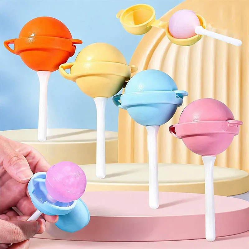 Silicone Lollipop Ice Cream Maker-Funny Lollipop Ice Pop Mold Reusable  DIY Homemade Popsicle Molds Creative Sphere Ice Pop Mold