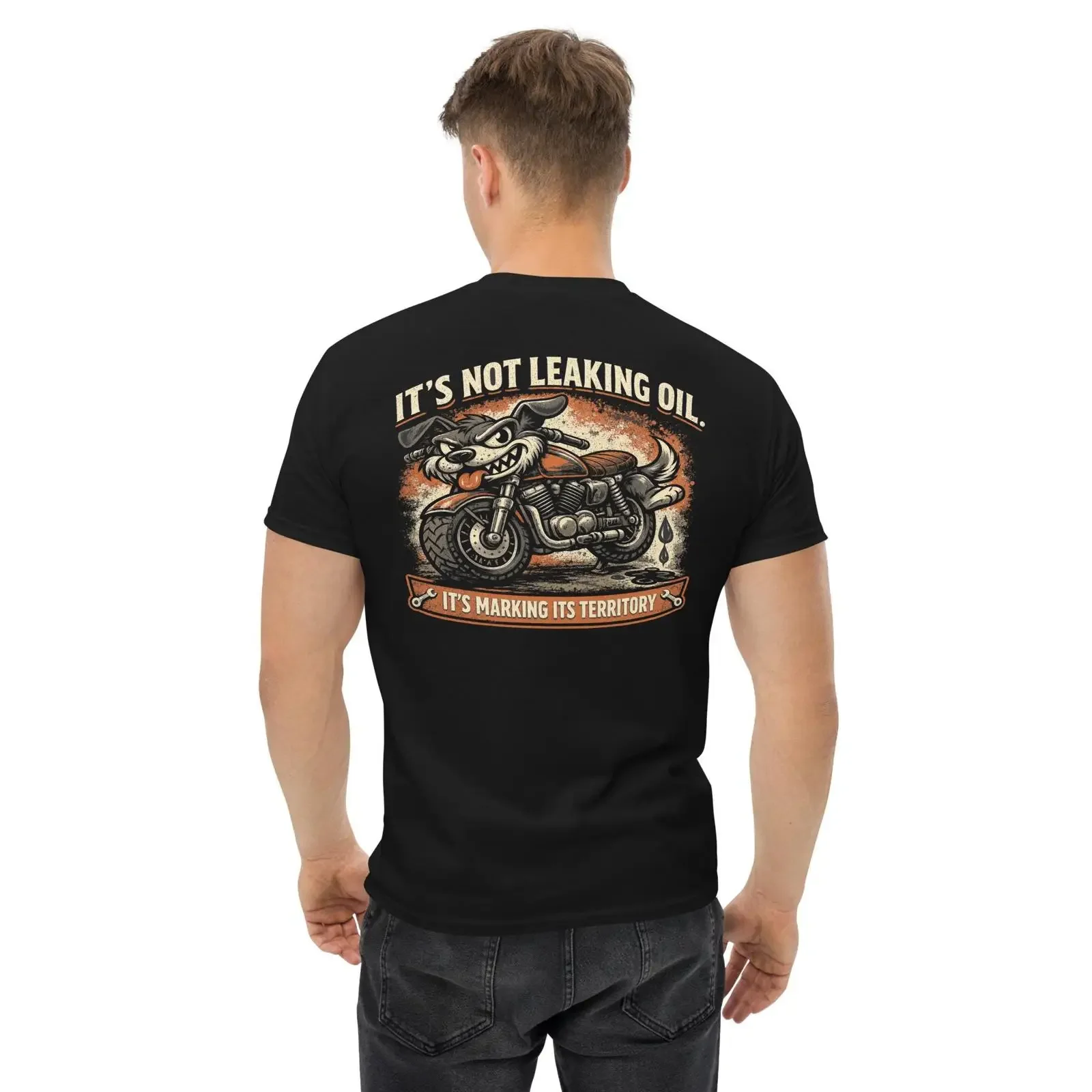 It's Not Leaking Oil Marking Territory Motorcycle T Shirt Funny Biker Mechanic Garage Vintage Rider Apparel vintage Washed
