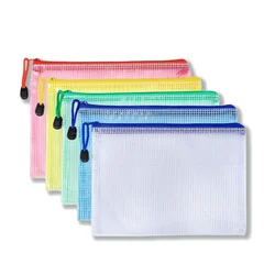 Transparent document bag waterproof with zipper data bag multi-size grid document test bag Stationery bag