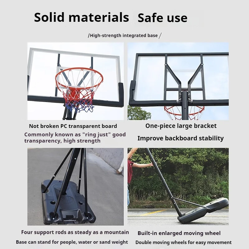 โครงบาสเก็ตบอลเด็กแบบพกพาสำหรับสนามขนาดเล็กกลางแจ้ง อุปกรณ์สนามที่ยกง่าย
