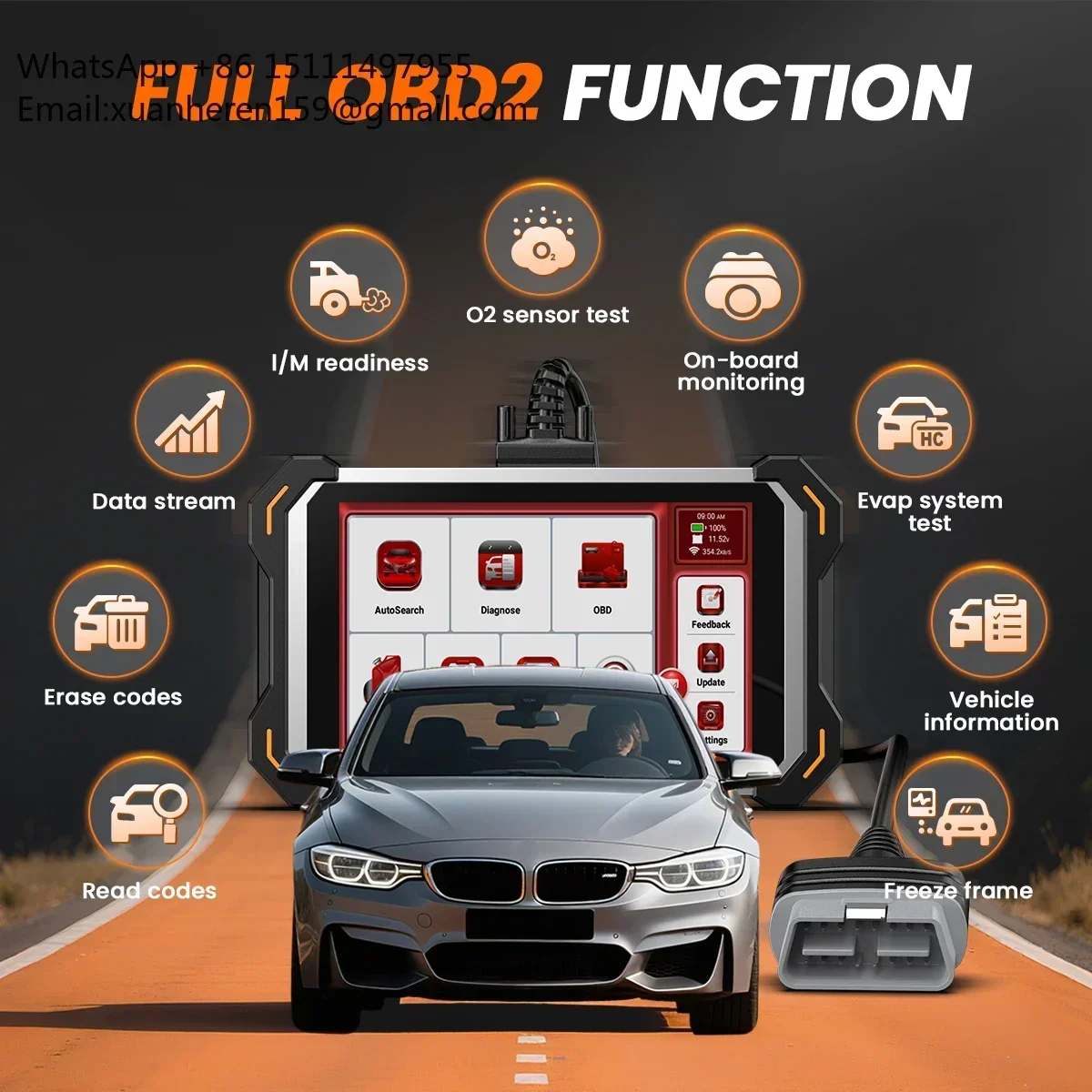 ANCEL DS600 Elite Full System 34+ Reset Bi-directional TPMS ECU Injector Cording IMMO OBD2 Scanner Diagnostic Tool 1 Year