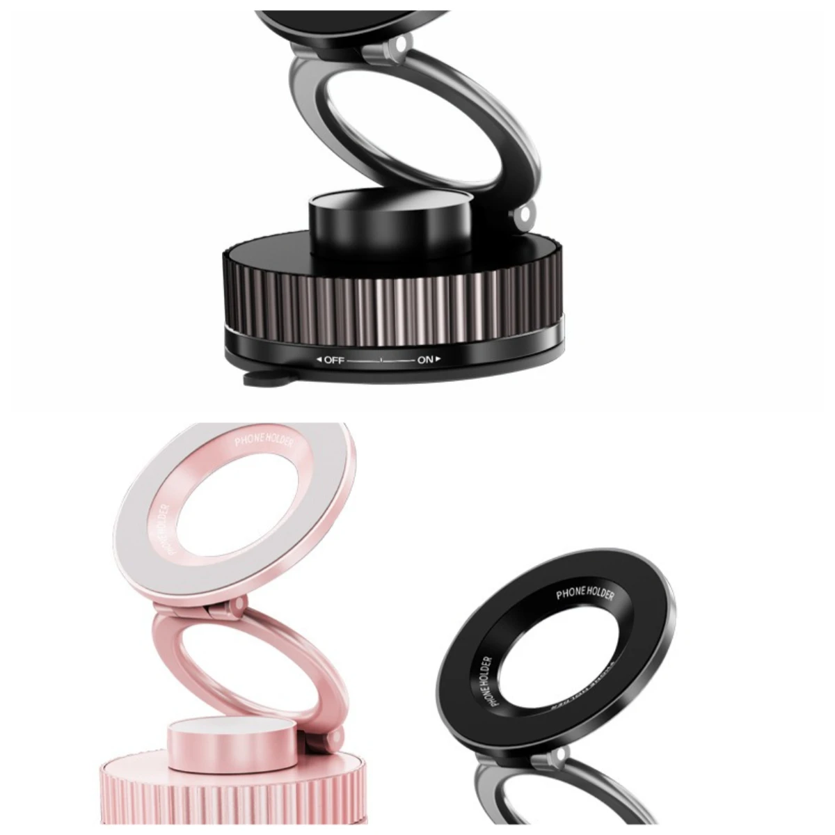 Vacuum Suction Cup Mobile Phone Magnetic Suction Bracket Multifunctional Car Navigation Retractable Folding Anti-shake Car