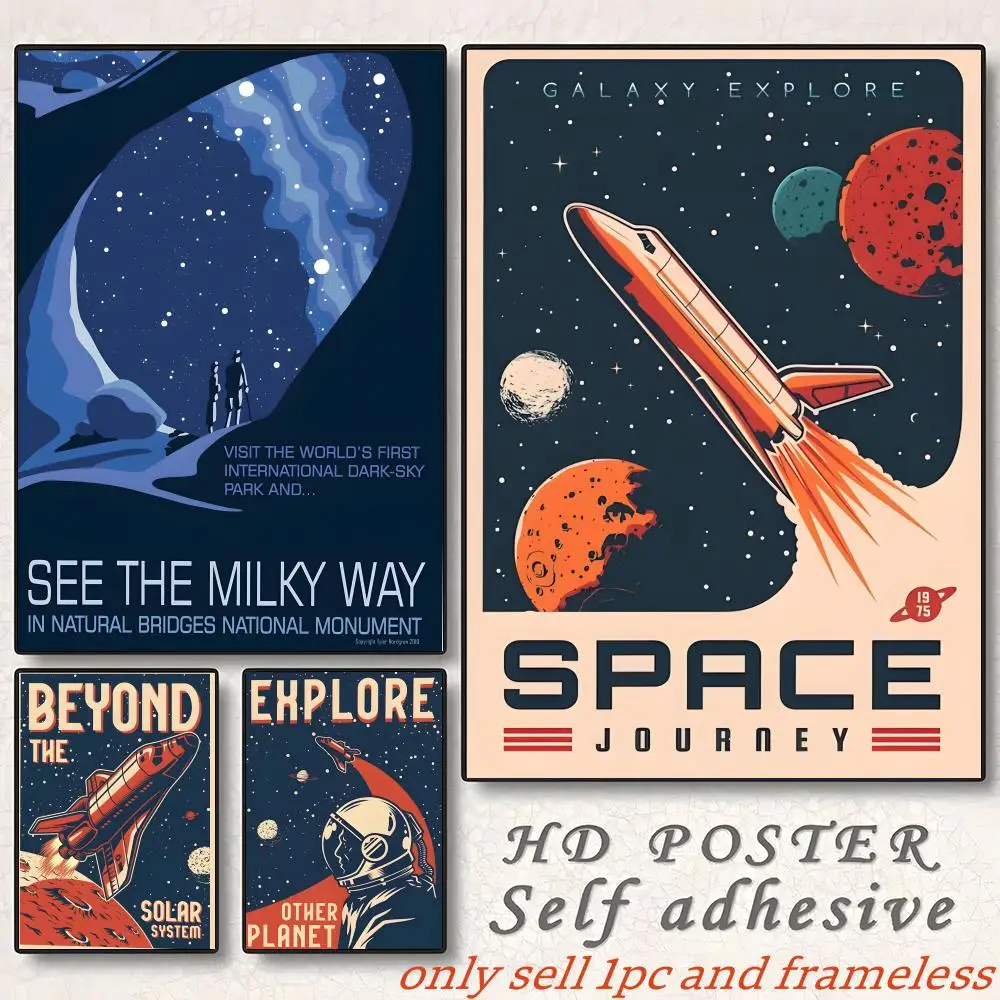 Space Travel Interstellar Science Fiction Movie Poster with prints Home bedroom living room decoration promotion and display