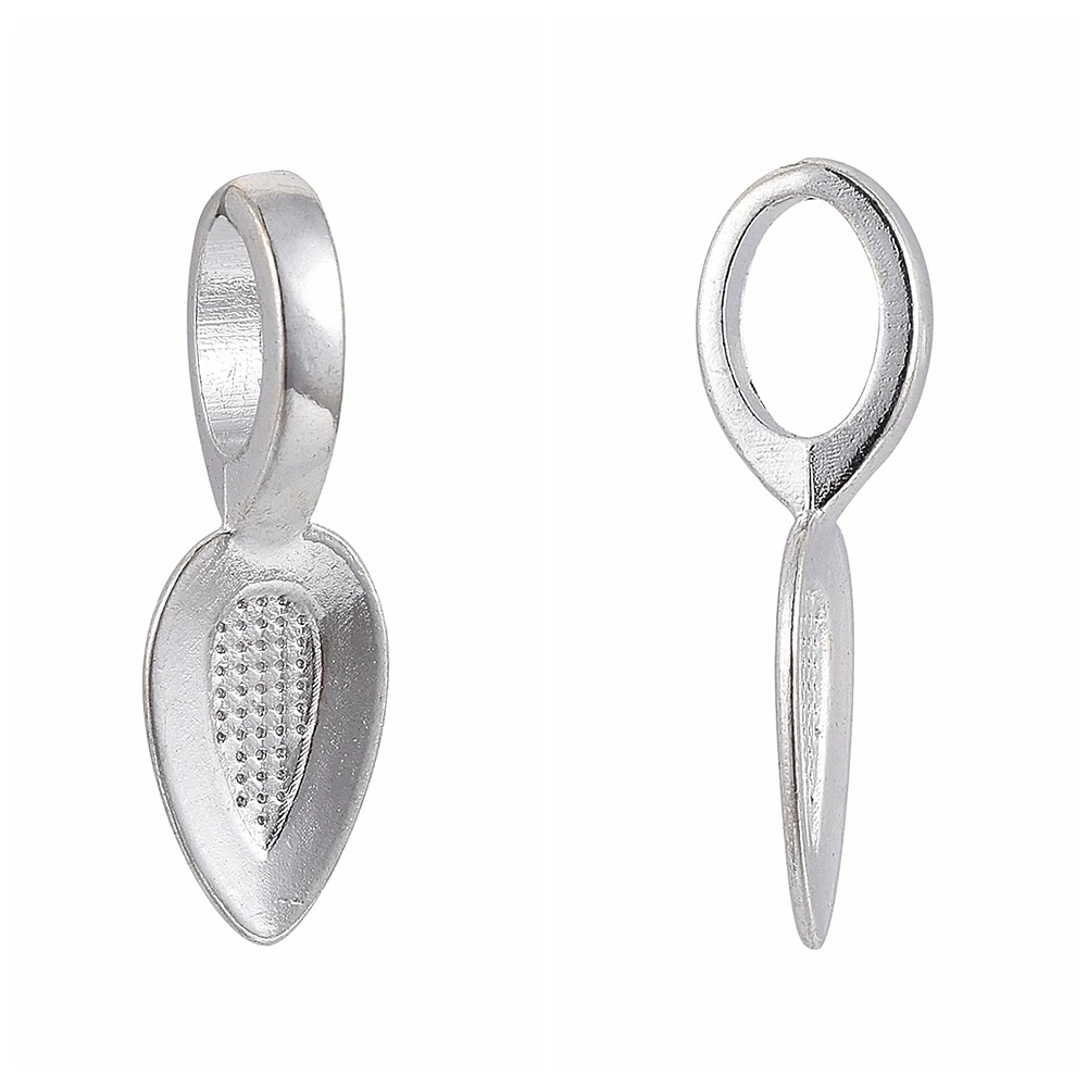 

Pandahall 200pcs Leaf Shape Alloy Glue-on Flat Pad Bails Connector Hanger for Jewelry Making DIY Necklace Earring Supplies