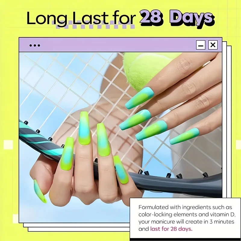 Set di unghie rosa immersivo - 4 tonalità morbide (viola, rosa, verde, blu) |   Set per principianti inodore per manicure e pedicure francesi fai da te