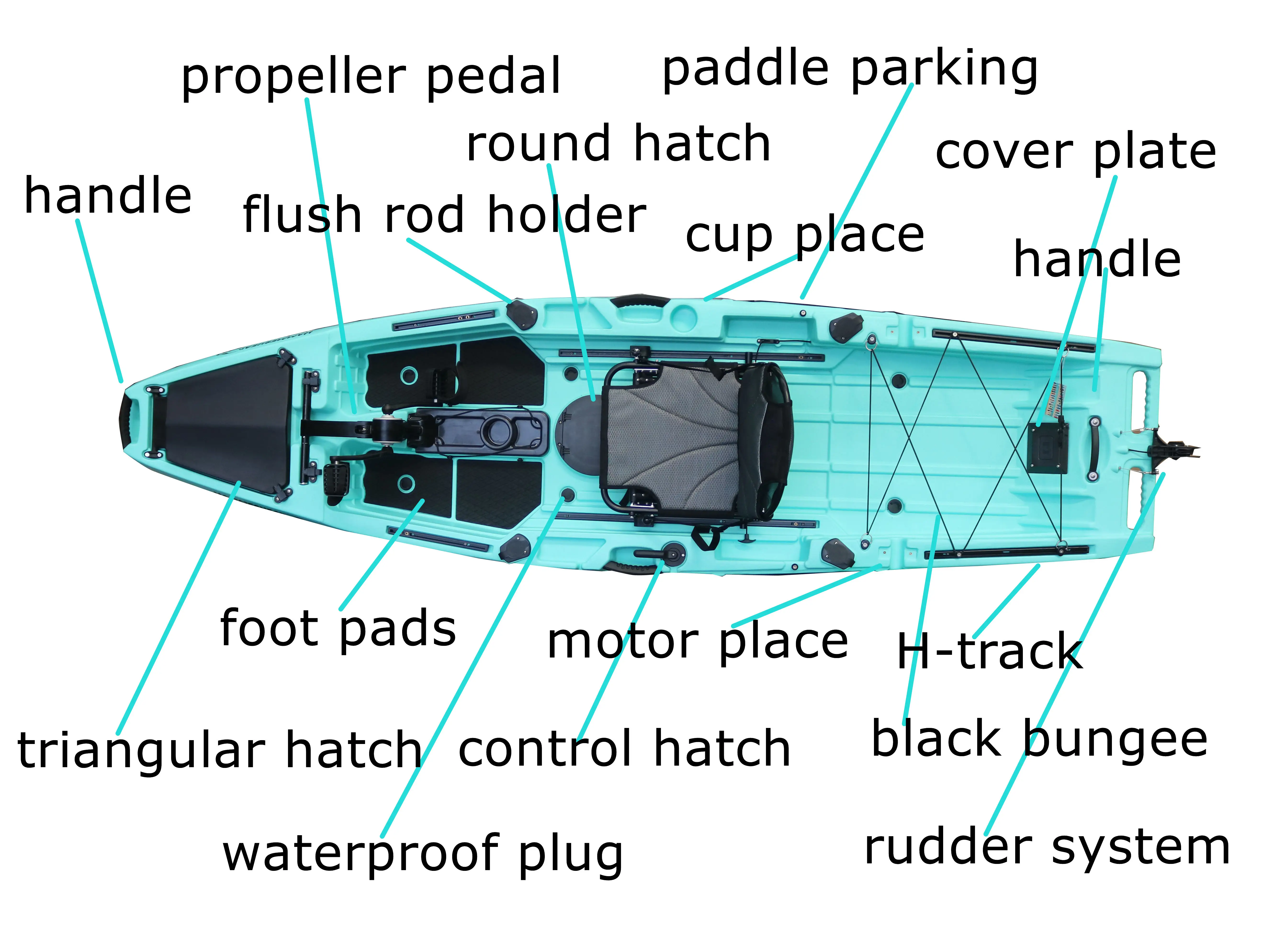 Vicking 2023 Wholesale Sea 1 Person 3.2m Pedal Drive Fishing Kayak/canoe for Sale CE Customized Canoa Foldable Electric Canoe