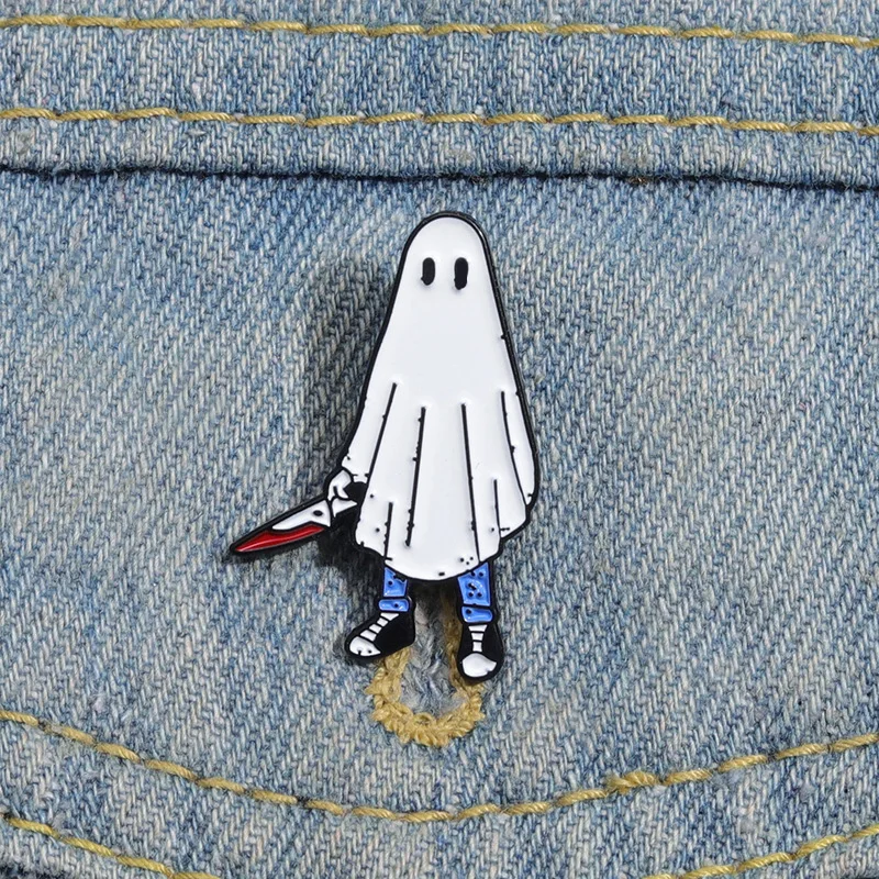 Halloween Ghost Enamel Pins Custom Trick or Treat Brooches Lapel Badges Gothic Funny Jewelry Gift Drop Shipping